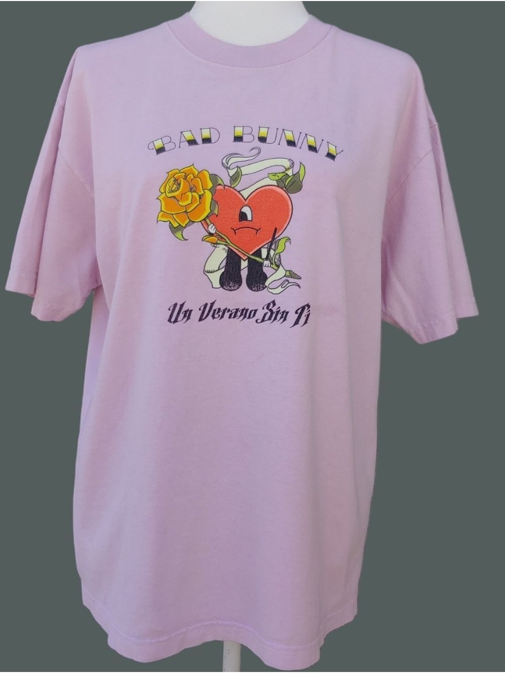 Bad Bunny 2022 World's Hottest Tour Merch Graphic Tee Pink Medium Unisex